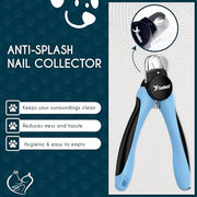 Candure LED Dog Nail Clippers with Light - Pet Nail Clippers with Light for Dogs & Cats, Sharp Stainless Steel Blades for Thick Nails, Safe Grooming Trimmer with Nail File (Sky Blue)
