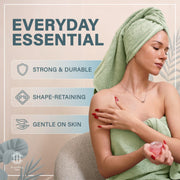 HomeBurg Luxe 2-Piece Bath Towel Set – Large Soft Cotton Towels, Absorbent, Durable & Skin-Friendly, Machine Washable, 65 x 137 cm, Sage Green