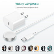 Upgraded Apple Watch Charger, Magnetic Fast Charger, USB C Charger Block Plug Adapter with 6.6FT iWatch Portable Wireless Fast Charging Cable Cord for iWatch Series Ultra/9/8/7/6/SE/SE2/5/4/3