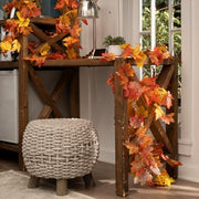 CQURE 2 Pack Artificial Autumn Fall Maple Leaf Garland, 5.9Ft/Piece Fall Leaves Hanging Vine Artificial Autumn Foliage Garland Thanksgiving Decor for Home Wedding Fireplace Party Christmas