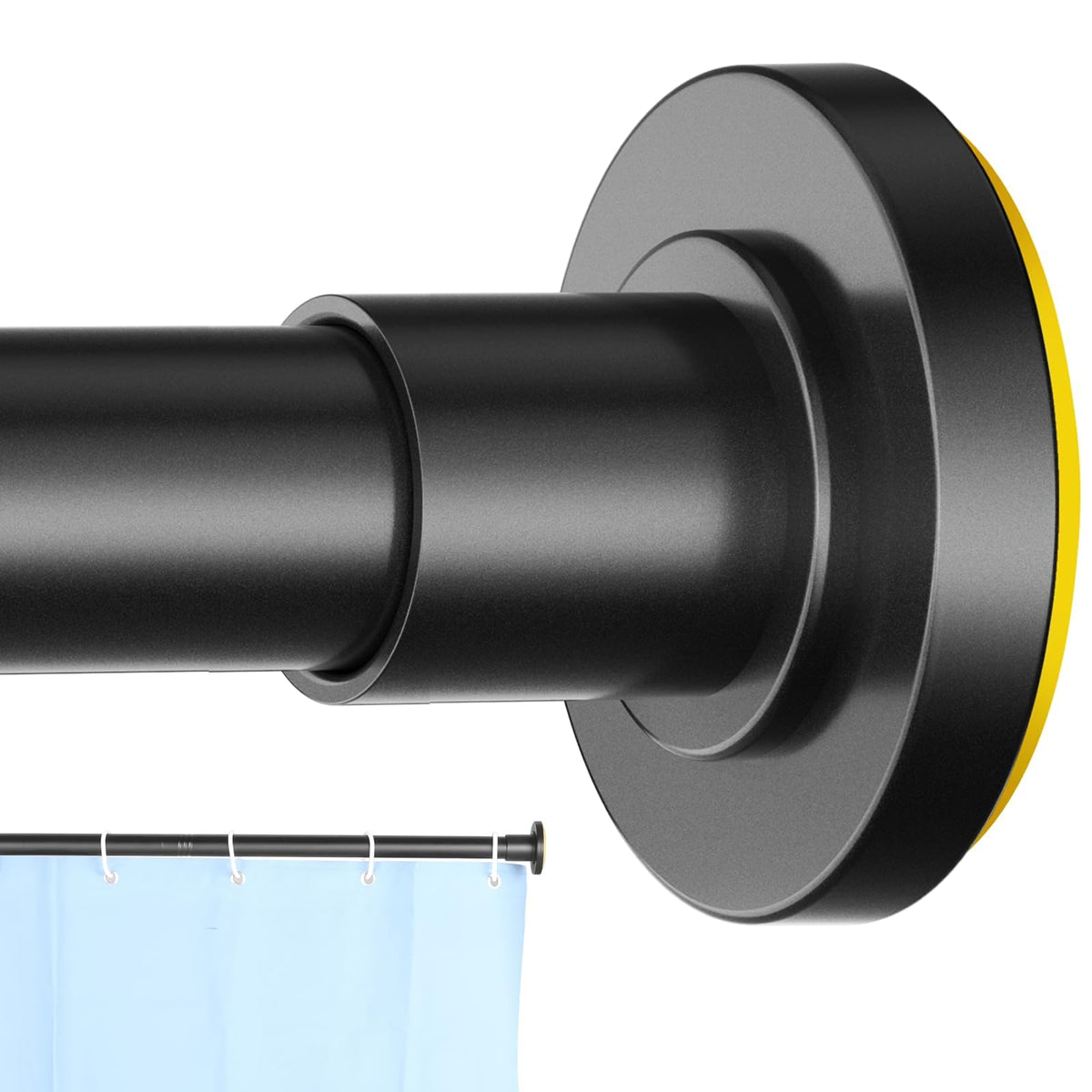 CorkLatta 1" Heavy Duty Black Shower Curtain Rod 31 to 80 Inch,Adjustable | Stainless Steel Tension Curtain Rod Non slip, No Drill Shower Rods for Bathroom,Easy Install