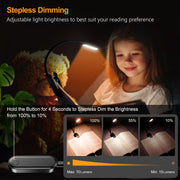 Gritin 16 LED Reading Light, Book Light - Eye Caring 3 Color Temperatures | Stepless Dimming Brightness, Power Indicator, Long-Lasting Rechargeable, Lightweight Flexible Clip on Lamp for Book Lovers
