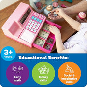 Learning Resources Pretend & Play Calculator Register Toy, Pink | Kids Play Set & Credit Card Toy, Register for Kids, Pretend Grocery Store Shopping Playset for Toddlers, Teaching Math Set