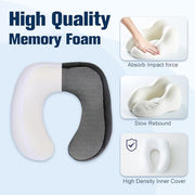 Cirorld Travel Pillow for Airplane, Neck Pillow for Travel, Memory Foam Travel Neck Pillow for Adults, Adjustable & Compact Flight Pillow, Ergonomic Neck Cushion, With Ear Plugs, Eye Mask, Carry Bag
