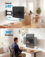 Pipishell Full Motion TV Wall Mount for Echo Show 21/15 and 13-43 Inch Flat Curved Screen TVs & Monitors, Max VESA 200x200mm up to 44lbs, TV Mount Wall Bracket with Rotation Swivel Tilt Extension