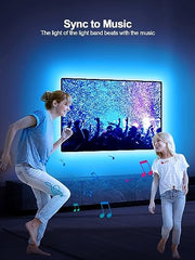 GIPOYENT TV Light Strip, 5M TV Backlight, for 45-75 Inch TV, Music Sync LED TV Light with Bluetooth Function - RGB Color Changing Light Strip for Home Theater (16.4ft)