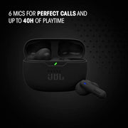 JBL Vibe Beam 2 - Noise Cancelling Earbuds - Black | JBL Pure Bass sound, Active Noise Cancelling with Smart Ambient, 4 mics for crisp, clear calls, Water and dust resistant