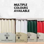 Price's Candles Ivory Tapered Dinner Candles Pack of 50 | Unscented, up to 7 hours burn, clean-burning ivory wax, ideal for weddings, dining, events and home décor