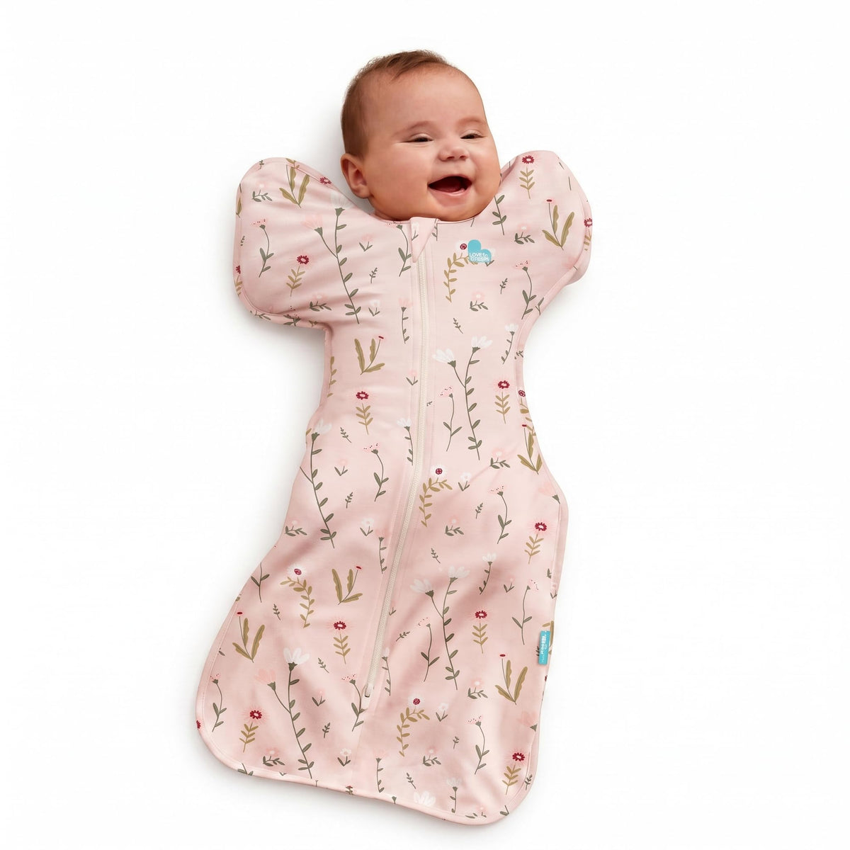 Love To Dream Swaddle Up, S, 3.5–6kg, Posy Mini, 1.0 Tog | Arms Up Swaddle Helps Baby Self-Soothe and Sleep Longer, Secure Fit Helps Calm Startle Reflex, Newborn Essentials