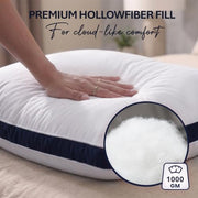 Utopia Bedding Pillows 2 Pack, Queen Bed Pillows, Brushed Fabric, Navy | 45x66 cm Queen Bed Pillows Soft Brushed Fabric Plush Hollow Fiber Filling Breathable Construction Comfortable Sleep Support