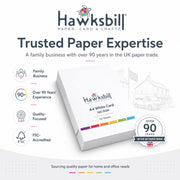 Hawksbill A4 White Card 160Gsm-50 Pack A4 White Cardstock for Printing Card | Acid-Free, Smooth, Crisp & Recyclable Card for Arts and Crafts