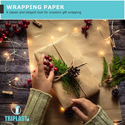 Triplast Brown ECO Kraft Paper (400mm x 30m) - Eco-Conscious & Recyclable - Multipurpose Wrapping Paper Roll with a Premium & Rustic Finish - Ideal for Gift Wrapping, Parcel Packing, Arts & Craft