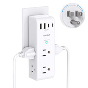 Surge Protector Outlet Extender with Rotating Plug, Multi Plug Wall Outlet | 6 AC Outlet Splitter 4 USB Ports (2 USB C),1800J USB Wall Charger, Plug Adapter Power Strip for Home Office Dorm Room Travel