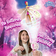 Sky Dancers Flying Doll, Pull-String Toy, No Batteries, Fuchsia Fantasy | Really flies; Pull-string powered; No batteries; Indoor/outdoor play; Screen-free fun; Ages 6+