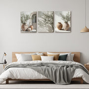 Alptiny Set of 3 Wild Animal and Leopard Print Canvas Wall Art - Tropical Hibiscus Flower Art for Living Room, Bedroom, and Hallway, Modern Wild Wall Decor