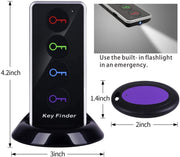 Reyke Key Finder with Sound, 131ft RF Remote Finder, 4 Receivers | 80dB+ RF Remote Control Finder With 1 Transmitter and 4 Receivers for Keys, Wallets, Phones, Glasses and Pet Collars