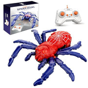 AUTXQU Wall Crawler Gecko Rechargeable Remote Control Robot Wall Ceiling Climbing Toys with 360° Rotation,Funny Pranks Birthday Gifts for Kids Boys and Girls Age 4&Up (Red Blue Spider)