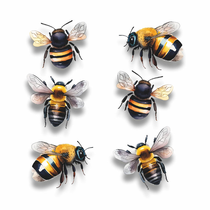 Bumblebee Vinyl Decal Stickers, Cover Marks, Bee Wall Decor, Gift Idea | Opaque Finish, No White Edges, Waterproof, Peel & Stick Nature Design, Outdoor Styling For Cars, Wheelie Bin, Dustbins & More