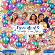 XEANCO Balloons 50 Pack, Beautiful Latex Balloons, Party Balloons, Wedding Balloons for Decoration, Perfect for YOUR Beautiful Parties, Birthdays (10-12 Inches)