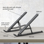 Tonmom Laptop Stand for Desk, Adjustable Laptop Riser-Black | ABS+Silicone Foldable Lap Desk Portable Computer Holder, Ventilated Cooling Notebook Stand for 10-15.6” Laptops,Tablets