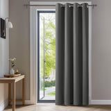 Deconovo Thermal Door Curtain Grey Blackout Curtain Bedroom 52"x84" 1 Panel | Eyelet Thermal Curtains,84 Inch Door Curtain for Living Room,Heat Blocking Grey Curtains,Energy Efficient,Room/Home Decor