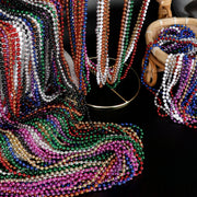 100PCS Bead Necklace, Breast Cancer Awareness Beaded Necklaces Stuff, 33" Mardi Gras Beads Necklace Costume, Festival Parade Throw Accessories for Wedding Birthday Gender Reveal Party Events Supplies
