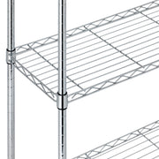 Amazon Basics 5-Shelf Adjustable Heavy Duty Steel Wire Rack, Space Saving Storage Shelving Organizer for Kitchen, Garage, No-Tool Assembly, 350 lbs Weight Capacity, 36" x 14" x 72", Chrome