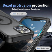 jaroco Magnetic for iPhone 14 Case Heavy Duty Protection Black | Compatible with MagSafe,Military Grade Drop Protection,Translucent Matte,Non-Slip,Shockproof 2-Layer Durable Bumper Case