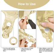 OFFCUP Gold Number 30 Balloons, 40 Inch Large Foil Number 3 & 0 Balloons | Self Inflating 30th Birthday Balloon for 30 Year Boys Girls Men Women Anniversary Birthday Party Decorations Supplies