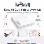 Hawksbill A4 White Card 160Gsm-50 Pack A4 White Cardstock for Printing Card | Acid-Free, Smooth, Crisp & Recyclable Card for Arts and Crafts
