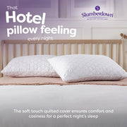 Slumberdown Rebound Pillows 2 Pack Hotel Quality for Cloud-Like Comfort | Medium-Firm Fill for Back & Side Sleepers, Hypoallergenic, Machine Washable, Made in UK, 2-Year Guarantee, 48 x 74cm Standard