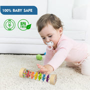 Rain Stick Montessori Baby Toys for 6-12 Months 1 Year Old, Wooden Rainmaker Infant Musical Sensory Toy, Baby Shower Gift for Newborn Toddler Boys Girls, 7.7"