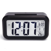 DTL Digital Alarm Clock LED Display with Temperature Big LCD Digit Display Larger LCD Backlit Display Snooze Smart Brightness Sensor for Bedroom Home Office and Travel