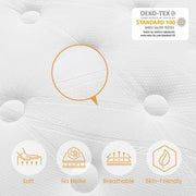 TeQsli Single Mattress 3FT Memory Foam Spring Hybrid Mattress 27CM | 10.6 Inch Memory Foam Pocket Sprung Mattress Edge Support & Motion Isolation Spring Hybrid Single Mattresses
