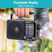 Portable AM/FM Transistor Radio with Loud Speaker, Battery or USB Powered | Compact Emergency Radio for Indoor, Outdoor, Travel & Storms (Model BJL-671)