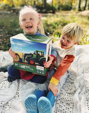 Uarzt Remote Control Tractor Toy with Trailer | Metal Front & Front Loader Farm Vehicle Set with Lights & 8-Wheel Design, RC Tractor Truck for Boys Ages 3-9, Fun Farm Toy Gift for Kids
