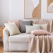 MIULEE Cushion Covers 45x45 cm Cream 2er Set Wheat Stripe Corduroy | Decorative, Boho, Scandinavian, Modern, Versatile, Soft, Sofa, Bedroom, Living Room, Bedroom, Home Office, Armchair
