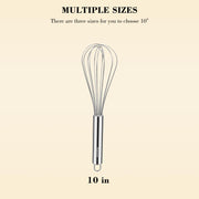 NileHome Stainless Steel Whisk Set 25.4cm Hand Blender Kitchen Whisk Balloon Whisk Kitchen Wisk Wire Whisks for Cooking, Whisking, Blending, Beating, Stirring- 1 Pack