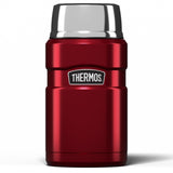 Thermos Stainless King Cranberry Red Food Flask (710ml) 14h Hot | 24h Cold | Thermal vacuum insulated stainless steel metal hot food container with lid for soup, meal prep, work packed lunch, camping