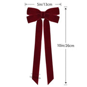 12Pcs Burgundy Velvet Ribbon Bows Christmas Tree Decorations,5in x 10in Xmas Ornaments for Tree Home Party Front Door Wreath Garland Holiday Decor