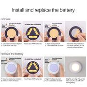 STAR-SPANGLED 2.8” Stick on Puck Lights AAA Battery Operated, 5 Pack Warm | Round Under Cupboard Touch Spot Light, Mini Push Tap LED Night Lamp Battery Powered for Cabinet Closet Wall Kitchen Bookshelf