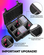 Card Cases for Sport Trading Graded Card Holder IP67 Waterproof Storage Box | Deep Hard Card Organizer for 50+ PSA Magnetic 220+ 3"x4" 35pt Rigid Card Top Loader Magic MTG TCG Zion Baseball Football Card