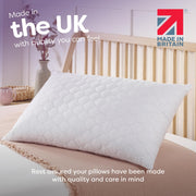Slumberdown Rebound Pillows 2 Pack Hotel Quality for Cloud-Like Comfort | Medium-Firm Fill for Back & Side Sleepers, Hypoallergenic, Machine Washable, Made in UK, 2-Year Guarantee, 48 x 74cm Standard