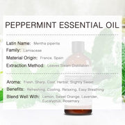 MUNUSNA Peppermint Essential Oil 100ml, Pure Natural Oil for Diffusers | Peppermint Oil with Fresh Cool Herbal Aroma, Steam Distilled for Candle Making, Soaps, Massage Blends and DIY Projects