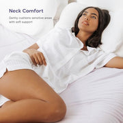 Mellow CloudAlign Memory Foam Pillow for Neck & Shoulder Support, Standard | Dual Height Ergonomic Cervical Pillow for Side Back & Stomach Sleepers, Contoured Orthopedic Bed Pillow with Washable Cover
