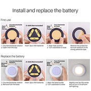 STAR-SPANGLED 2.8” Stick on Puck Lights AAA Battery Operated, 5 Pack Warm | Round Under Cupboard Touch Spot Light, Mini Push Tap LED Night Lamp Battery Powered for Cabinet Closet Wall Kitchen Bookshelf
