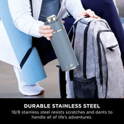 Ninja Thirsti Water Bottle and Flask 700 ML, Blue, with Leak-Proof Lid | Designed For Carbonated, Hot & Cold Drinks, Ideal For Travel & Sports, Triple Insulated, Stainless Steel Bottle, DW2401EUUKBL