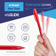 Eziglide Ballpoint Purple Pens, Medium Point Nib (1.0mm), 10-Pack | Effortless Writing & Comfortable Grip, Ball Point Pens Ideal for School, Exams, Home or Work Stationery Supplies