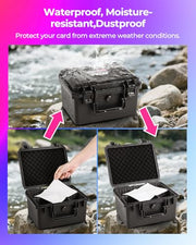 Card Cases for Sport Trading Graded Card Holder IP67 Waterproof Storage Box | Deep Hard Card Organizer for 50+ PSA Magnetic 220+ 3"x4" 35pt Rigid Card Top Loader Magic MTG TCG Zion Baseball Football Card