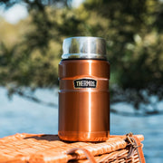 Thermos Stainless King Cranberry Red Food Flask (710ml) 14h Hot | 24h Cold | Thermal vacuum insulated stainless steel metal hot food container with lid for soup, meal prep, work packed lunch, camping